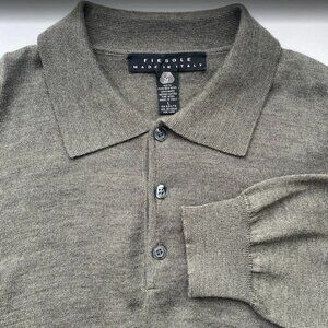 100% Merino Wool Men’s Polo Fiesole Made In Italy Sweater Size L